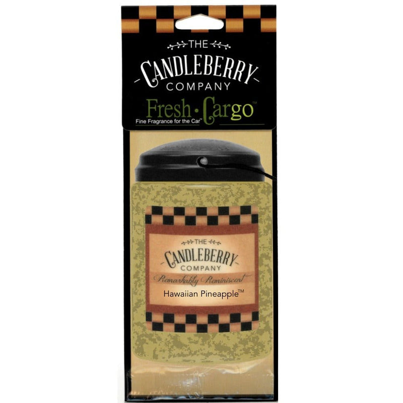 The Candleberry® Candle Company Fresh CarGo® Car Scent Hawaiian Pineapple™- "Fresh Cargo", Scent for the Car (2-PACK) (Collective)