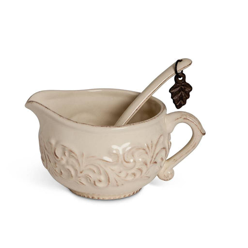 The GG Collection 7.5" Acanthus Sauce Boat with Ladle