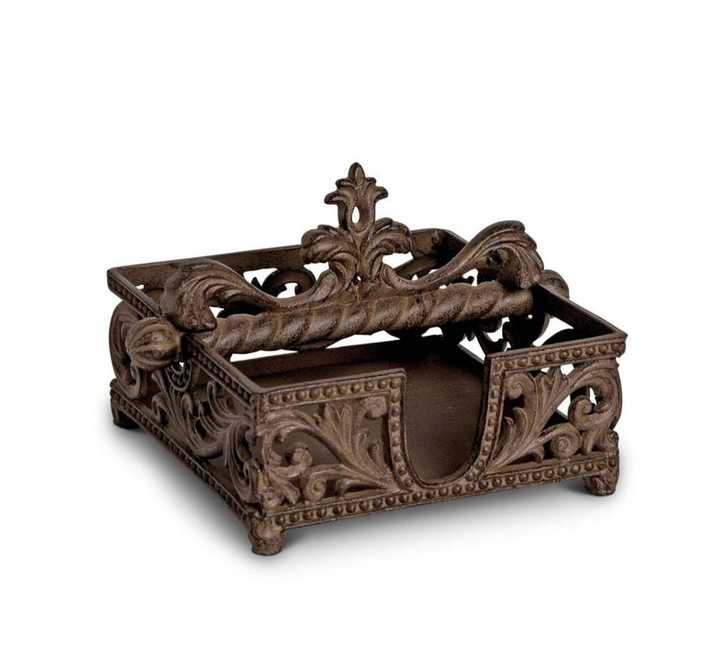 The GG Collection 7in Square Napkin Holder - Brown Metal