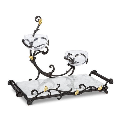 The GG Collection Bowls GL Marble Server with 2 bowls