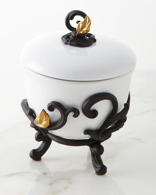 The GG Collection Bowls Lidded Bowl in Metal Base