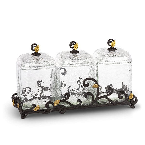The GG Collection Canisters Glass Canister Set with Base