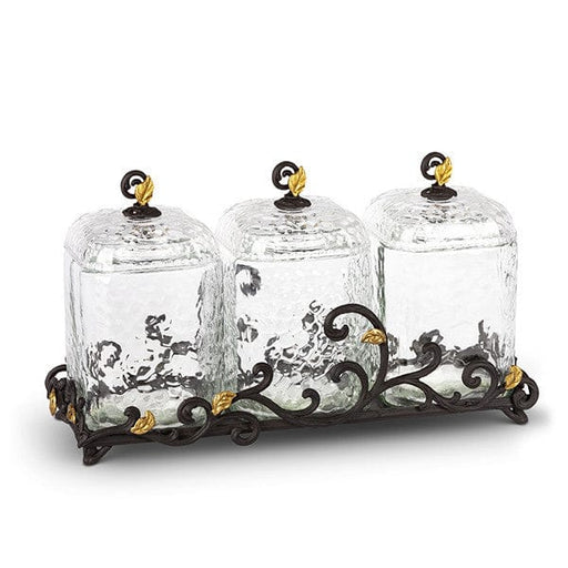 The GG Collection Canisters Glass Canister Set with Base