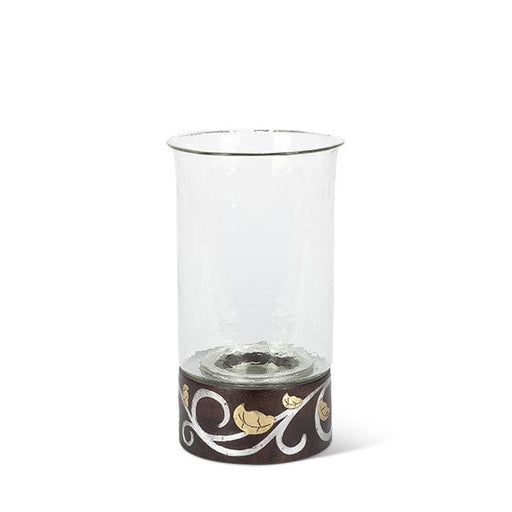 The GG Collection DESCRIPTION:	GL 13.5"H Wood/Inlay Candleholder
