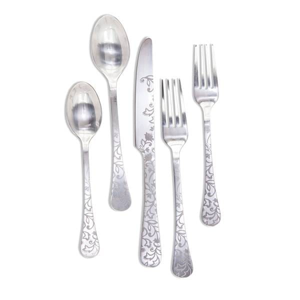 The GG Collection Flatware Silver Floral Flatware 5 pc. - Set of 2