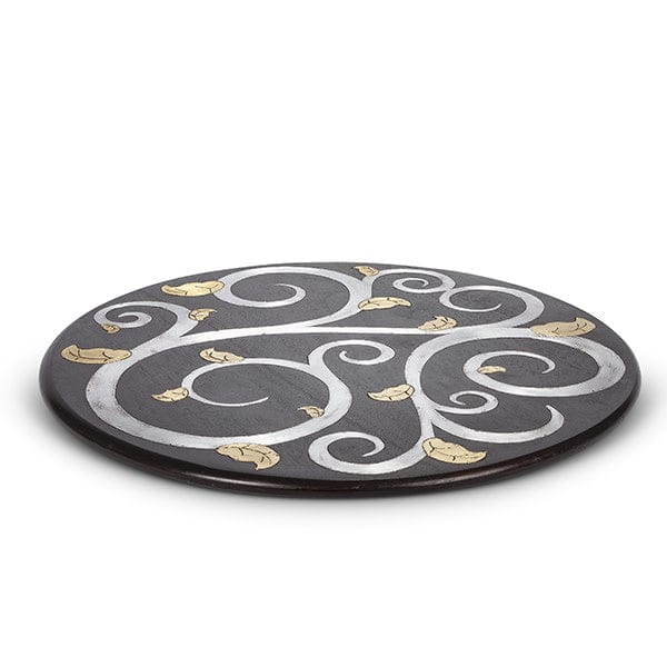 The GG Collection GL Wood/Inlay Lazy Susan