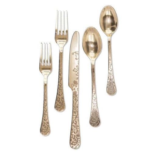 The GG Collection Golden Floral Flatware 5 pc. - Set of 2