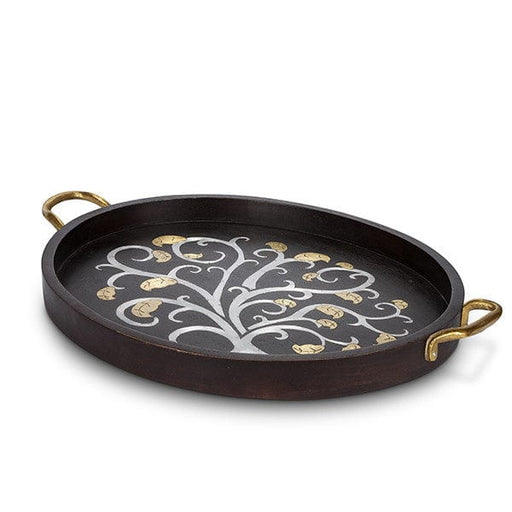 The GG Collection Large Oval Wood Inlay Tray