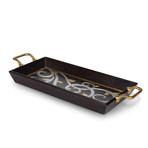 The GG Collection Rectangle Wood Tray with Handles