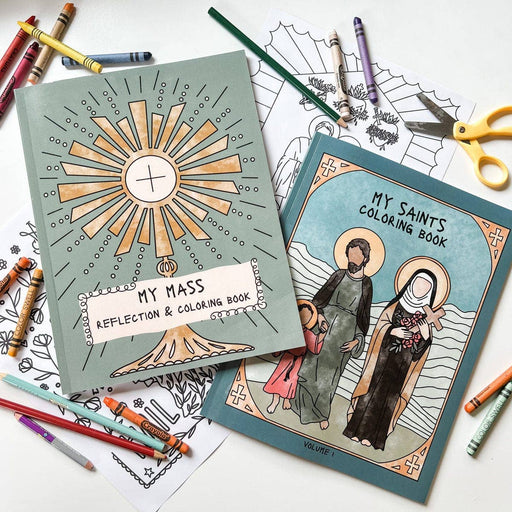 The Little Rose Shop Religious Items Catholic Coloring Books: My Mass Reflection & Coloring Book