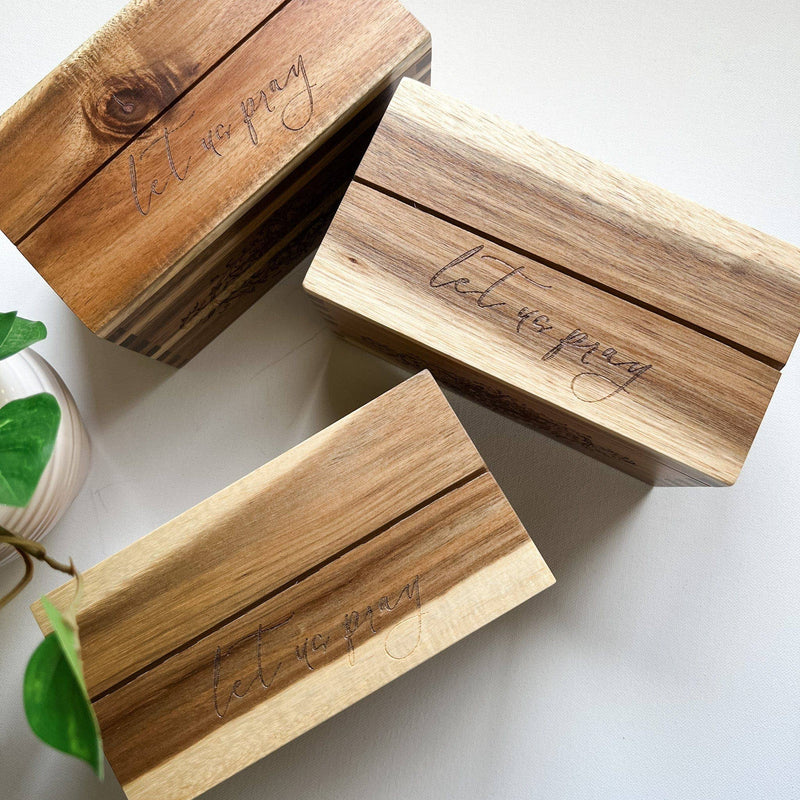 The Little Rose Shop Religious Items Wooden Prayer Card Box