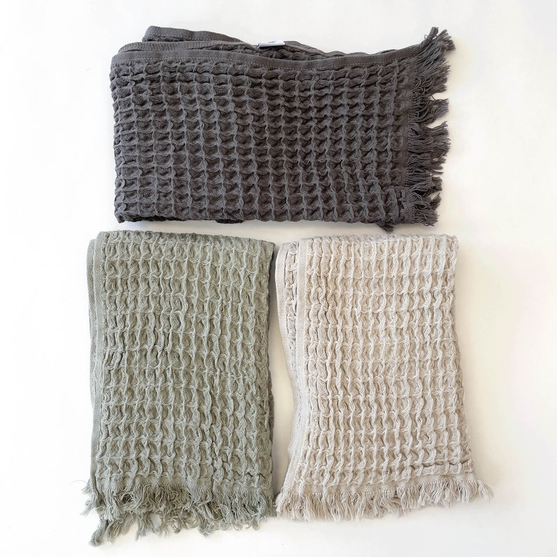 The Loomia Bath Towels & Washcloths Heena Waffle Weave Hand and Kitchen Towel