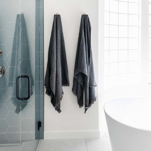 The Loomia Bath Towels & Washcloths Linda Stonewashed Waffle Towel