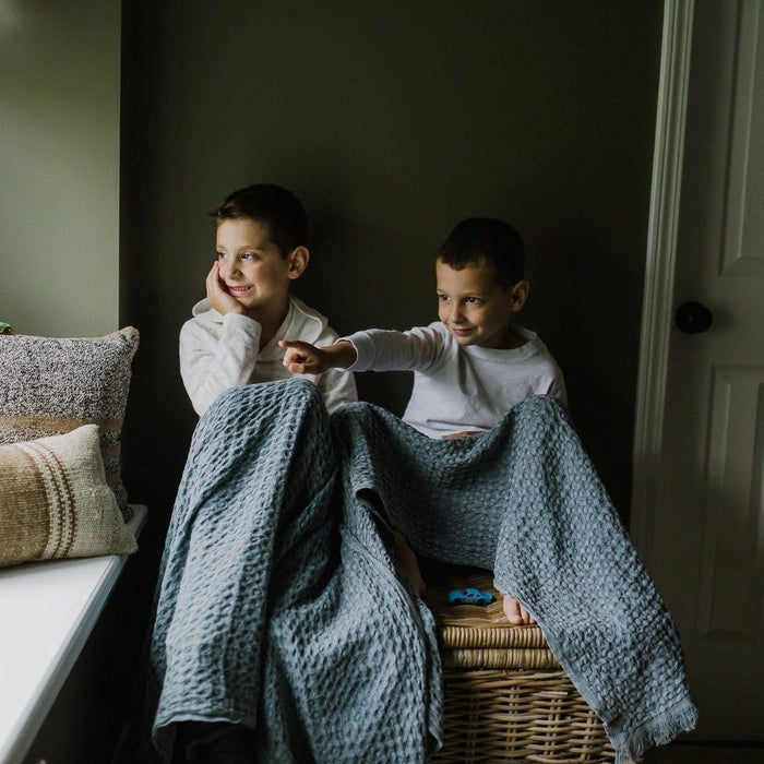 The Loomia Bath Towels & Washcloths Linda Stonewashed Waffle Towel