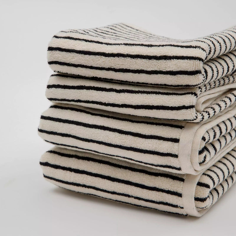 The Loomia Bath Towels & Washcloths Melika Turkish Cotton Striped Terry Towel