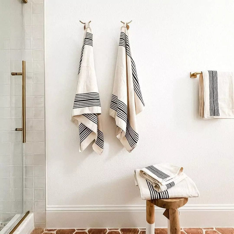 The Loomia Bath Towels & Washcloths Melika Turkish Cotton Striped Terry Towel
