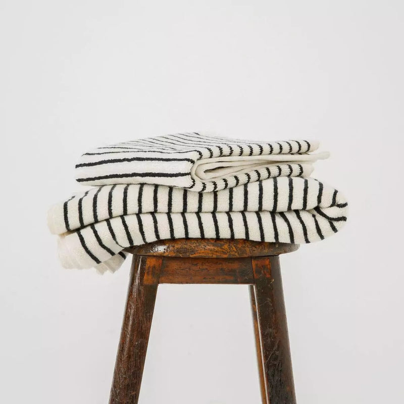 The Loomia Bath Towels & Washcloths Melika Turkish Cotton Striped Terry Towel