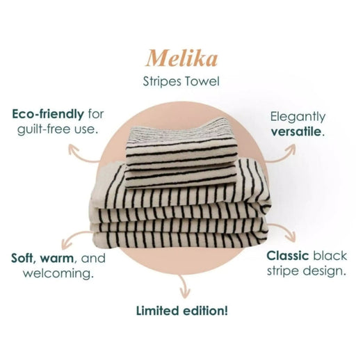 The Loomia Bath Towels & Washcloths Melika Turkish Cotton Striped Terry Towel