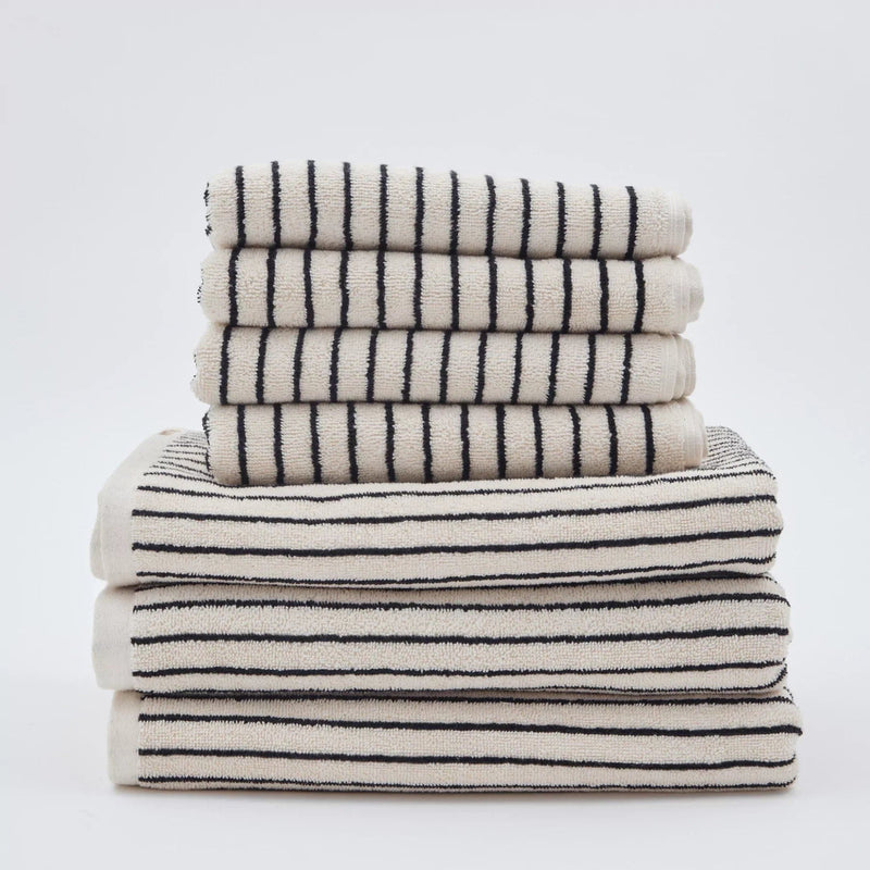 The Loomia Bath Towels & Washcloths Melika Turkish Cotton Striped Terry Towel