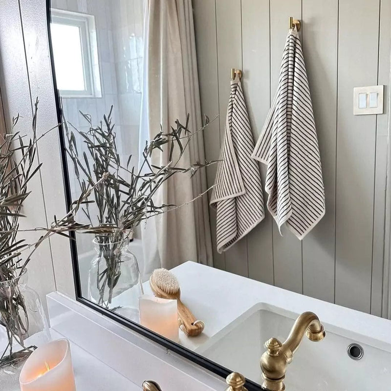 The Loomia Bath Towels & Washcloths Melika Turkish Cotton Striped Terry Towel