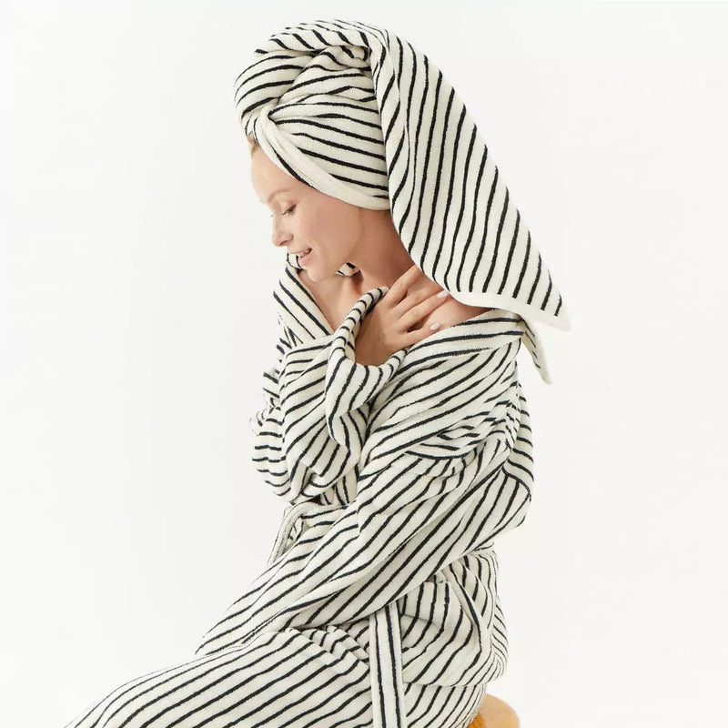 The Loomia Bath Towels & Washcloths Melika Turkish Cotton Striped Terry Towel