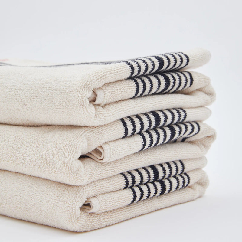 The Loomia Bath Towels & Washcloths Melika Turkish Cotton Striped Terry Towel