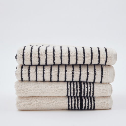 The Loomia Bath Towels & Washcloths Melika Turkish Cotton Striped Terry Towel