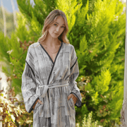 The Loomia Deren Cotton Long Robe Kimono