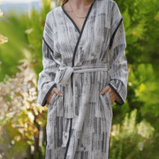 The Loomia Deren Cotton Long Robe Kimono