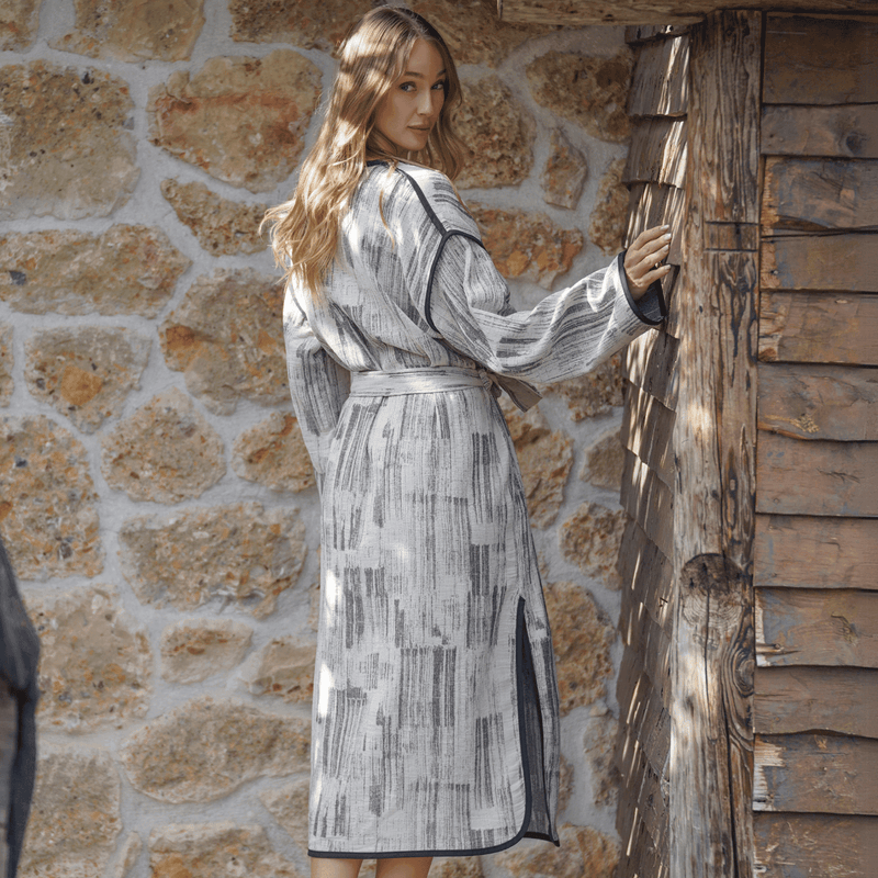 The Loomia Deren Cotton Long Robe Kimono