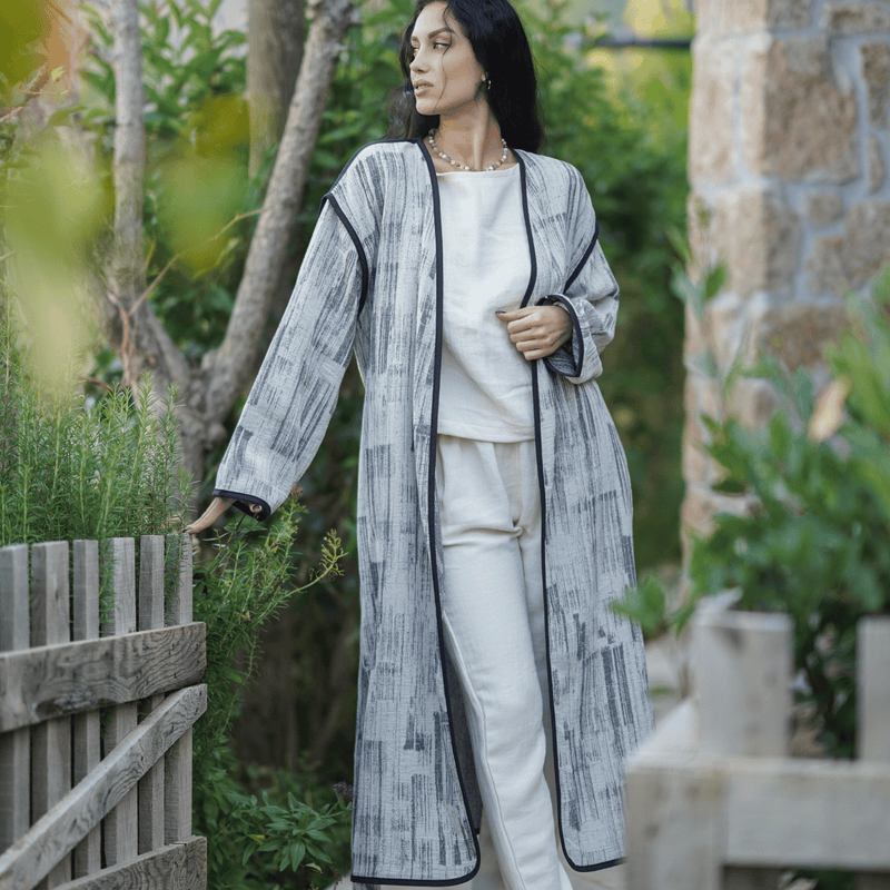 The Loomia Deren Cotton Long Robe Kimono