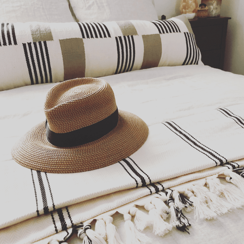 The Loomia Pillow Zanbar Black and White Handwoven Lumbar Pillow