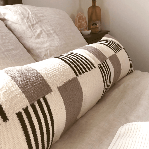 The Loomia Pillow Zanbar Black and White Handwoven Lumbar Pillow