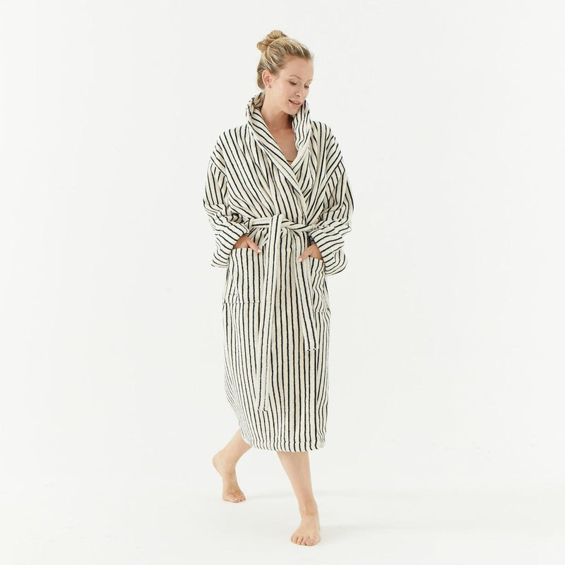 The Loomia Robe Melika Turkish Cotton Striped Robe