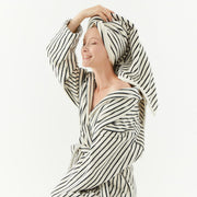 The Loomia Robe Melika Turkish Cotton Striped Robe