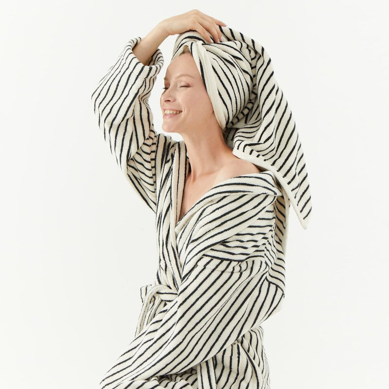 The Loomia Robe Melika Turkish Cotton Striped Robe
