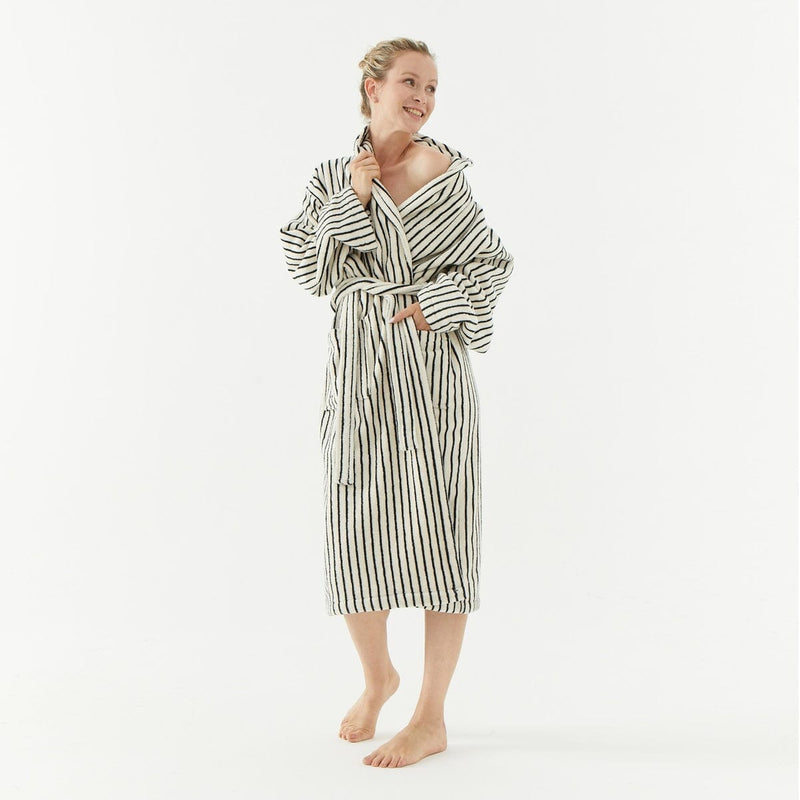 The Loomia Robe Melika Turkish Cotton Striped Robe