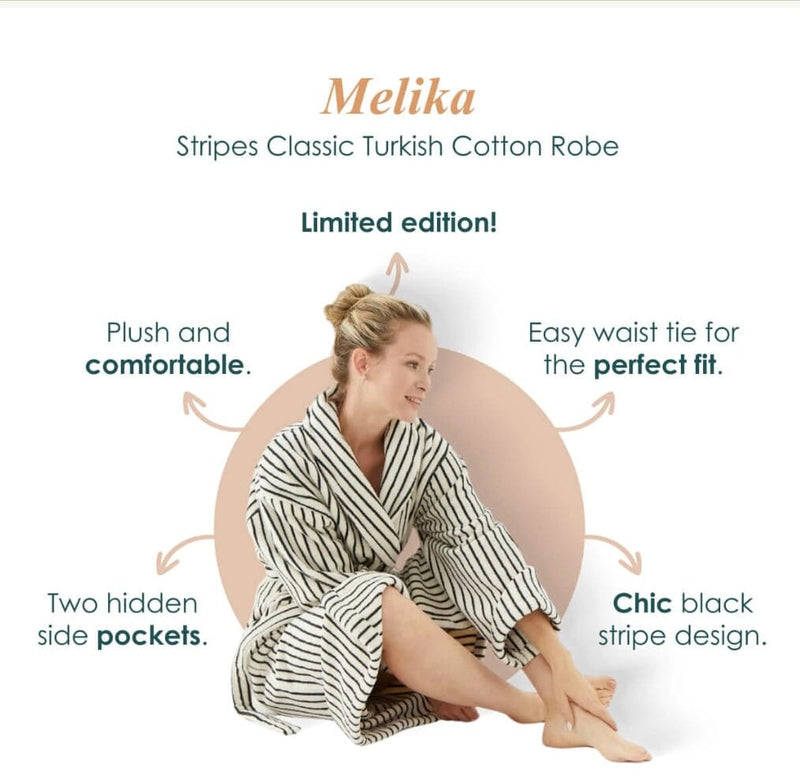 The Loomia Robe Melika Turkish Cotton Striped Robe
