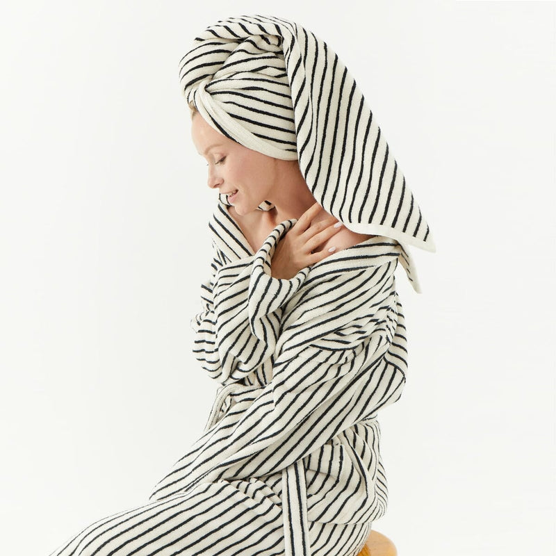 The Loomia Robe Melika Turkish Cotton Striped Robe