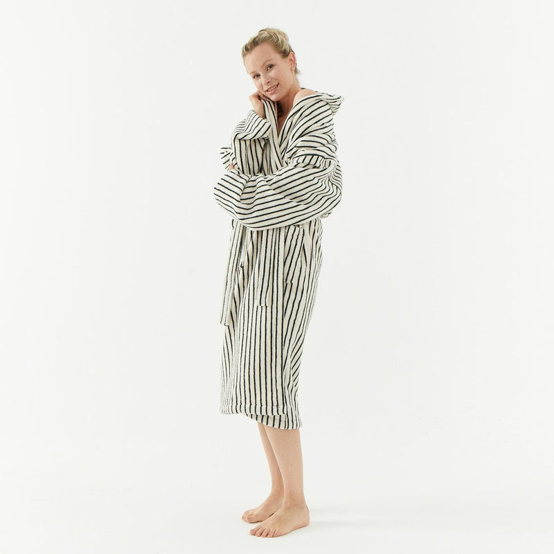 The Loomia Robe Melika Turkish Cotton Striped Robe
