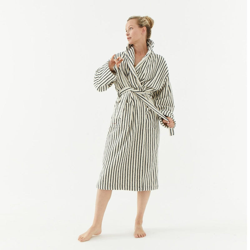 The Loomia Robe Melika Turkish Cotton Striped Robe