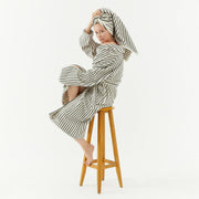 The Loomia Robe Melika Turkish Cotton Striped Robe