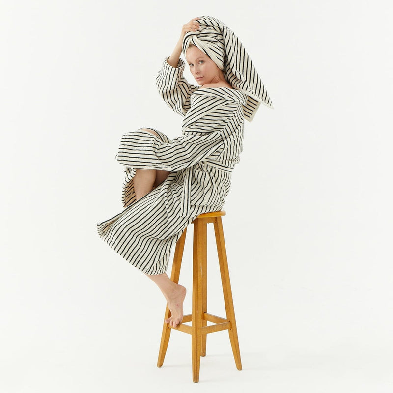 The Loomia Robe Melika Turkish Cotton Striped Robe
