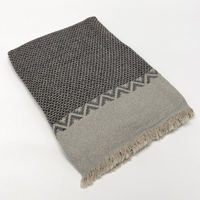 The Loomia Throw Blanket Dylan Linen and Cotton Turkish Throw Blanket