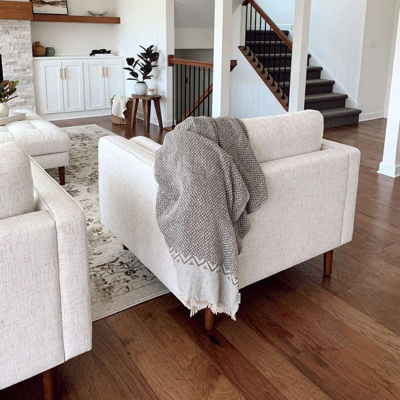 The Loomia Throw Blanket Dylan Linen and Cotton Turkish Throw Blanket