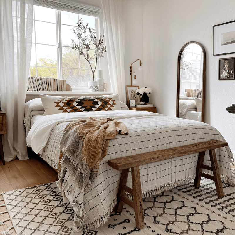 The Loomia Throw Blanket Dylan Linen and Cotton Turkish Throw Blanket