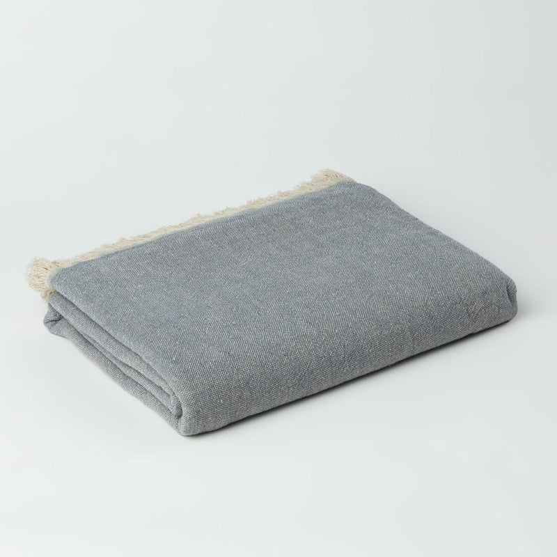 The Loomia Throw Blanket Ekani Linen and Cotton Turkish Throw Blanket