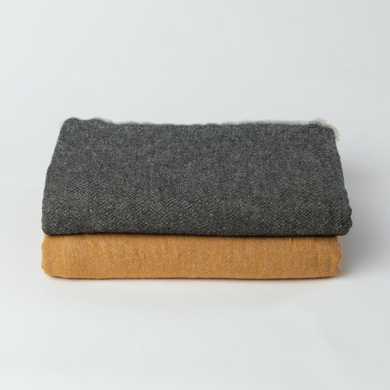 The Loomia Throw Blanket Ekani Linen and Cotton Turkish Throw Blanket