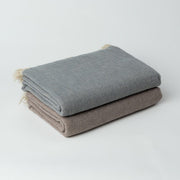 The Loomia Throw Blanket Ekani Linen and Cotton Turkish Throw Blanket