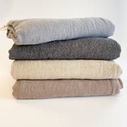 The Loomia Throw Blanket Ekani Linen and Cotton Turkish Throw Blanket